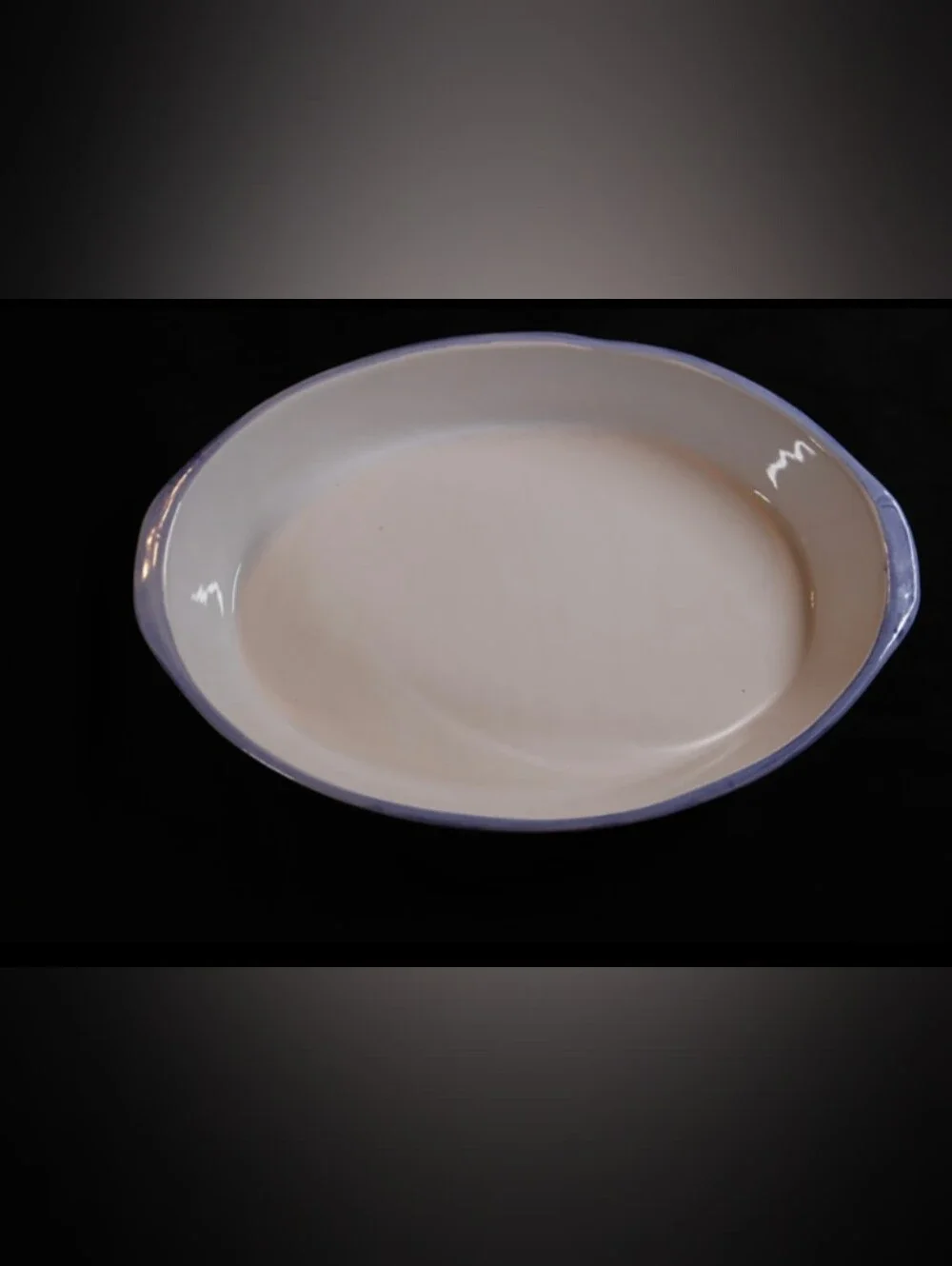 Himark Indigo Hand Painted 13'' Ceramic Blue Floral Oval Baking Casserole